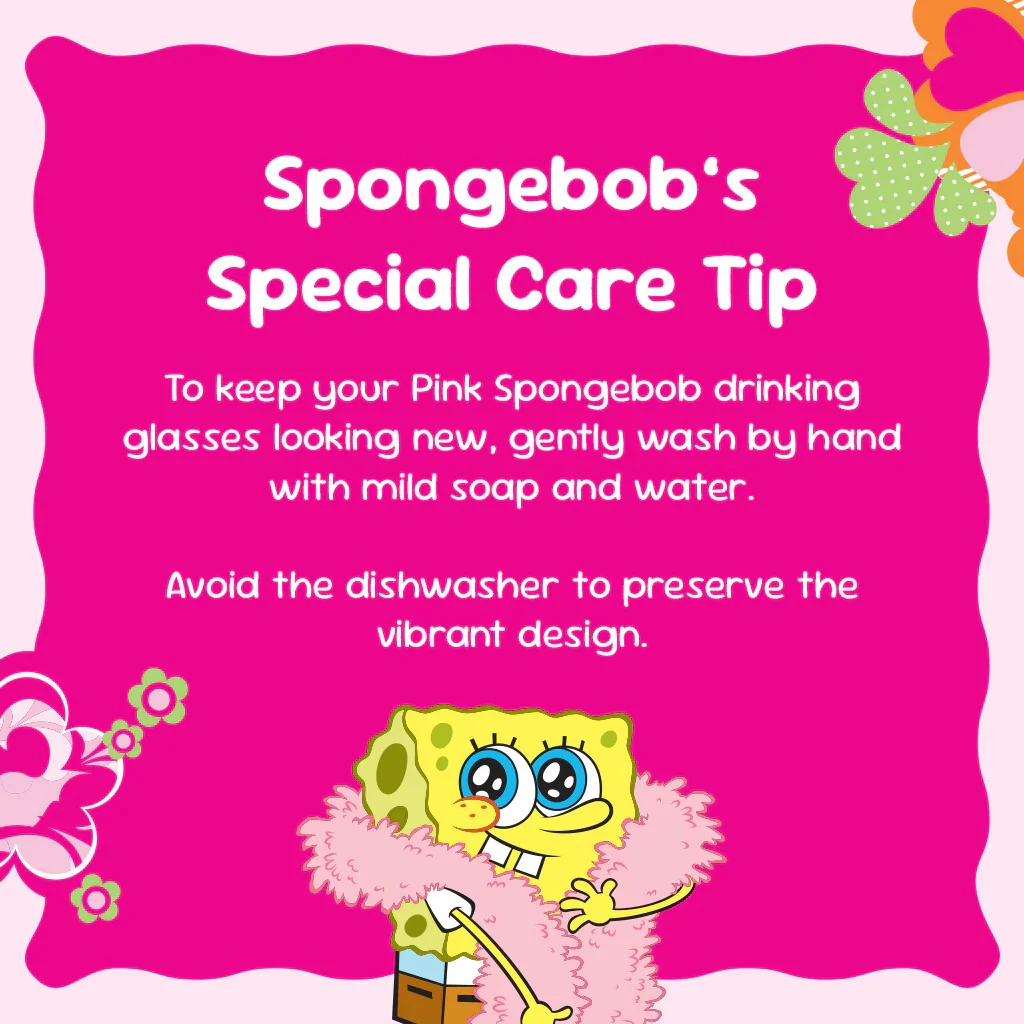 SpongeBob SquarePants Patrick & SpongeBob Pink Drinking Glasses - Image 7