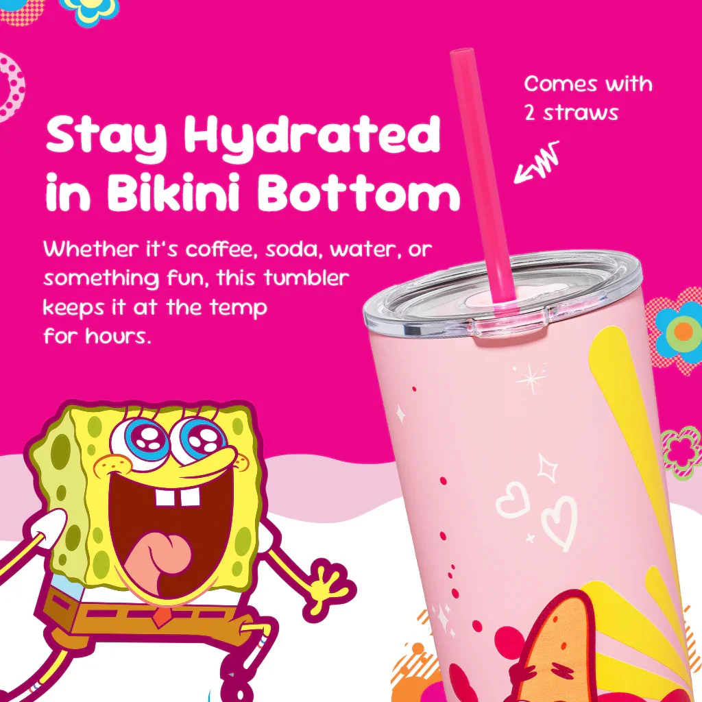SpongeBob SquarePants Pink Movie Artwork Tumbler - Image 4