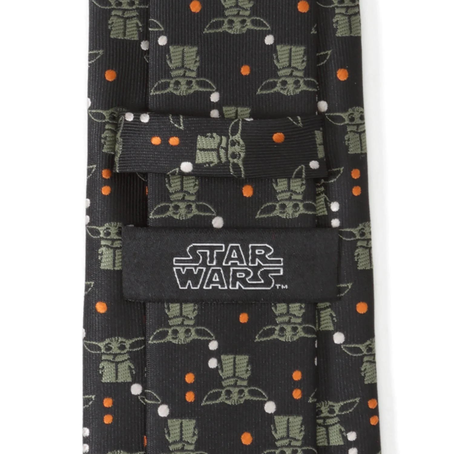 Star Wars Grogu Black and Orange Dotted Professional Necktie - Image 4