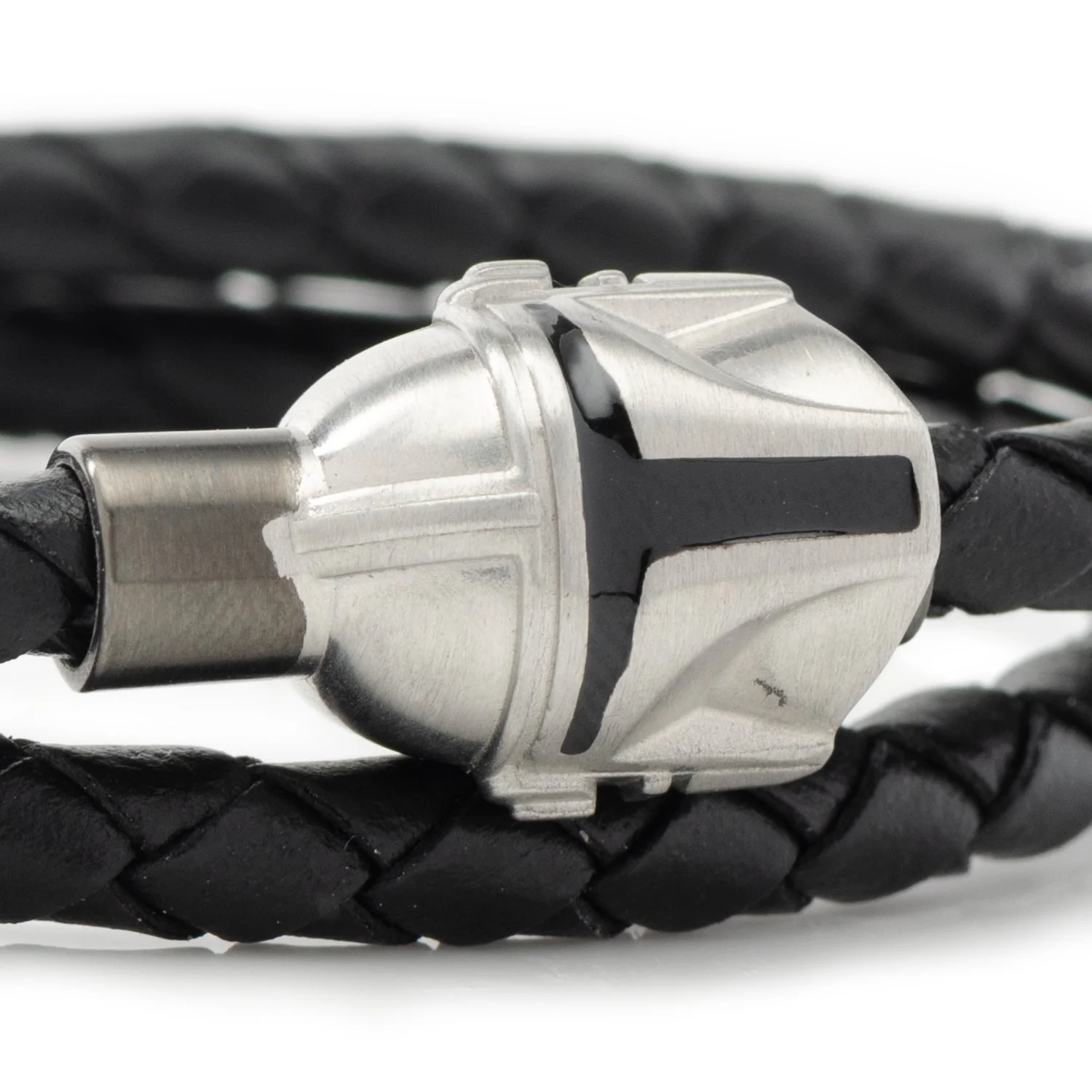 Star Wars Mandalorian Double Wrap Leather Bracelet - Image 3