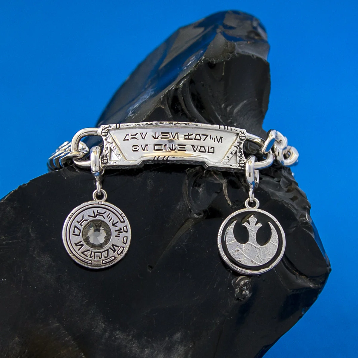 Star Wars x RockLove May the Force Aurebesh ID Bracelet - Image 5