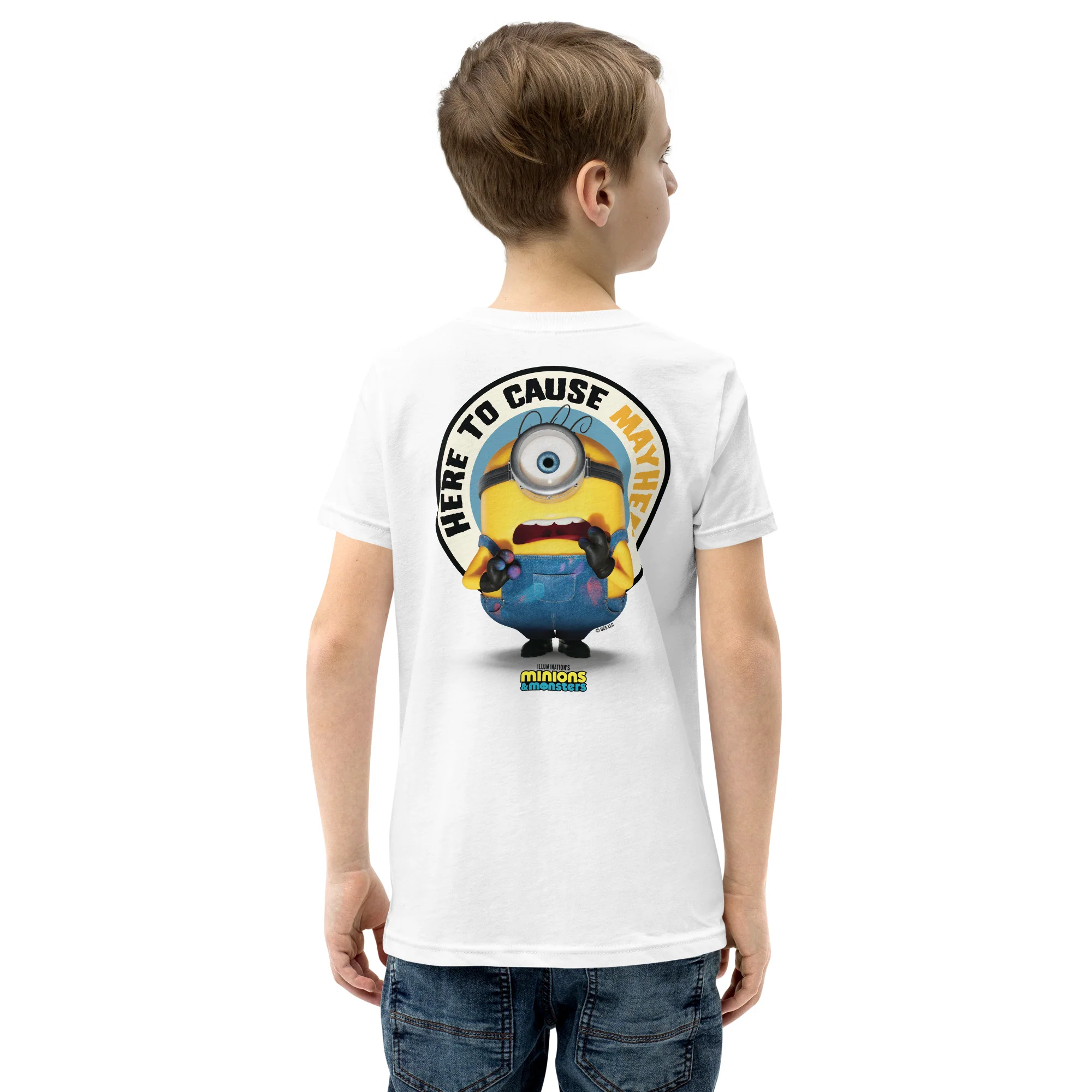Minions & Monsters Personalized Kids T-Shirt Here to Cause Mayhem - Image 9